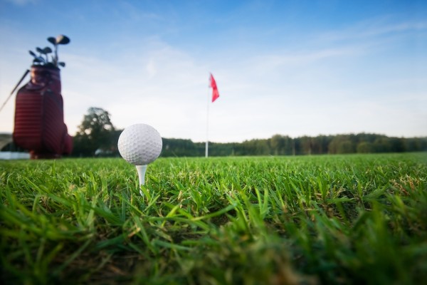 Plaque funéraire - Partie de golf